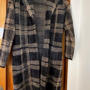 Cyrus Black and Brown Fuzzy Jacket